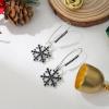 imageBriLove Christmas Snowflake Earrings for Women Winter Party Snowflakes HookLeverback Dangle Drop Earring for Xmas Festival Decor Holiday Party Jewelry GiftHook Sapphire Color