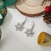 imageBriLove Christmas Snowflake Earrings for Women Winter Party Snowflakes HookLeverback Dangle Drop Earring for Xmas Festival Decor Holiday Party Jewelry GiftLeverback Clear Silver