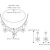imageBriLove Christmas Winter Snowflakes Necklace Earrings Set Sparkling Bling Cubic Zirconia Collar Necklaces Drop Dangle Earrings Xmas Holiday Party Jewelry Gift for WomenClear SilverTone