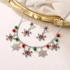 imageBriLove Christmas Winter Snowflakes Necklace Earrings Set Sparkling Bling Cubic Zirconia Collar Necklaces Drop Dangle Earrings Xmas Holiday Party Jewelry Gift for WomenMulticolor SilverTone