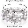 imageBriLove Wedding Bridal Stunning Crystal Snowflake Teardrop Cluster Stretch Bangle Bracelet for Women BrideClear SilverTone