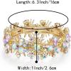 imageBriLove Wedding Bridal Stunning Crystal Snowflake Teardrop Cluster Stretch Bangle Bracelet for Women BrideIridescent AB GoldTone