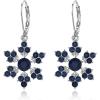 imageBriLove Christmas Snowflake Earrings for Women Winter Party Snowflakes HookLeverback Dangle Drop Earring for Xmas Festival Decor Holiday Party Jewelry GiftLeverback Sapphire