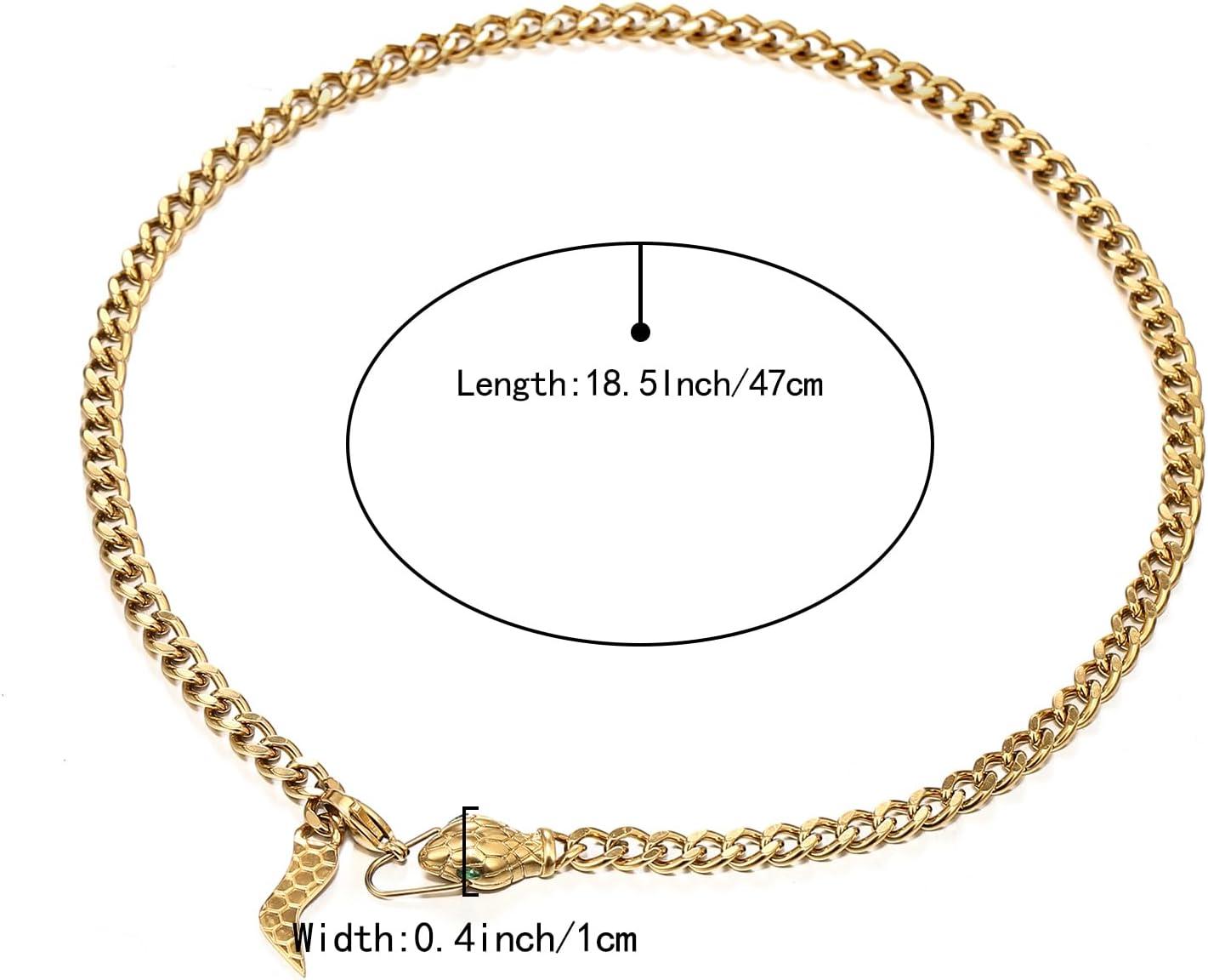 imageBriLove Gothic Punk Flexible Snake Choker Strand Necklace for Costume Shiny Rhinestones Halloween Adjustable Jewelry Women Party Accessories Gold