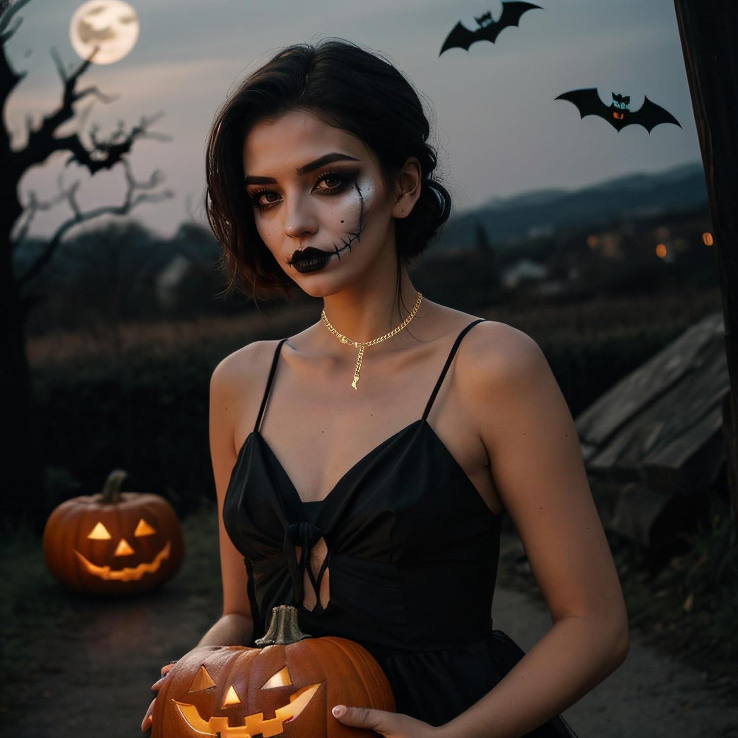 imageBriLove Gothic Punk Flexible Snake Choker Strand Necklace for Costume Shiny Rhinestones Halloween Adjustable Jewelry Women Party Accessories Gold