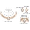 imageBriLove 1920s Costume Jewelry Set for WomenVintage Multilayer Simulated Pearl Crystal Necklace Bracelet Earrings Cosplay Party AccessoriesClipOn