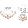 imageBriLove 1920s Costume Jewelry Set for WomenVintage Multilayer Simulated Pearl Crystal Necklace Bracelet Earrings Cosplay Party AccessoriesStud