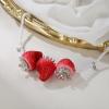 imageBriLove Cute Funny Strawberry Collar Neckalce for Women Summer Halloween Costume Cosplay Party Sweet Strawberries Lover Jewelry GiftsFive Strawberries
