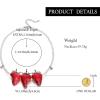 imageBriLove Cute Funny Strawberry Collar Neckalce for Women Summer Halloween Costume Cosplay Party Sweet Strawberries Lover Jewelry GiftsFive Strawberries