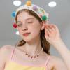 imageBriLove Cute Funny Strawberry Collar Neckalce for Women Summer Halloween Costume Cosplay Party Sweet Strawberries Lover Jewelry GiftsThree Strawberries