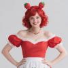 imageBriLove Cute Funny Strawberry Collar Neckalce for Women Summer Halloween Costume Cosplay Party Sweet Strawberries Lover Jewelry GiftsThree Strawberries
