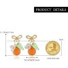 imageBriLove Cute Funny StudClip on Earrings For Women Orange Fruit Leaf Earring for Summer Beach Holiday Daily Wear Costume AccessoriesClipOn