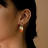 imageBriLove Cute Funny StudClip on Earrings For Women Orange Fruit Leaf Earring for Summer Beach Holiday Daily Wear Costume AccessoriesOrangeClip On