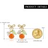 imageBriLove Cute Funny StudClip on Earrings For Women Orange Fruit Leaf Earring for Summer Beach Holiday Daily Wear Costume AccessoriesOrangeStud
