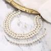 imageBriLove Elegant Round Cream Simulated Pearl 3 Strand Layered Pearl Choker Necklace Stud Earrings Link Bracelet Jewelry Set for Women Costume Cosplay Party Prom3Pcs