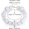 imageBriLove Halloween Costumes Necklace for Women Costume Geometric White Beads Strand Choker Necklaces Jewelry for Cosplay Party Prom AccessoryWhite GoldTone