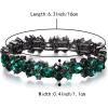 imageBriLove Wedding Bridal Bracelet MarquiseShape Stretch Bangle for WomenEmerald Color Blacktone