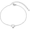imageBriLove 925 Sterling Silver Dainty Shining Tiny Heart Link Bracelet for Women