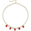 imageBriLove Cute Funny Strawberry Collar Neckalce for Women Summer Halloween Costume Cosplay Party Sweet Strawberries Lover Jewelry GiftsThree Strawberries