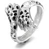 imageBriLove Fashion Animal Crystal Enamel Leopard Cuff Bracelet for WomenClear SilverTone
