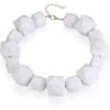 imageBriLove Halloween Costumes Necklace for Women Costume Geometric White Beads Strand Choker Necklaces Jewelry for Cosplay Party Prom AccessoryWhite GoldTone
