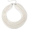 imageBriLove Vintage 1920s Costume Jewelry Multilayer Imitation Pearls Art Deco Chunky Strand Choker Necklace for Women Halloween Cosplay Party Prom AccessoriesIvory Color