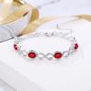imageBriLove Infinity CZ Chain Bracelets Jewelry for Wedding Adjustable Cubic Zirconia Gifts for Women03Ruby Color SilverTone