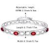 imageBriLove Infinity CZ Chain Bracelets Jewelry for Wedding Adjustable Cubic Zirconia Gifts for Women03Ruby Color SilverTone