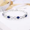 imageBriLove Infinity CZ Chain Bracelets Jewelry for Wedding Adjustable Cubic Zirconia Gifts for Women04Sapphire Color SilverTone
