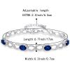 imageBriLove Infinity CZ Chain Bracelets Jewelry for Wedding Adjustable Cubic Zirconia Gifts for Women04Sapphire Color SilverTone