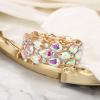 imageBriLove Wedding Bridal Elegant Crystal Double Row Teardrop Cluster Stretch Bangle Bracelet for Bride3LayerIridescent AB