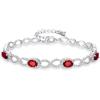 imageBriLove Infinity CZ Chain Bracelets Jewelry for Wedding Adjustable Cubic Zirconia Gifts for Women03Ruby Color SilverTone
