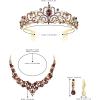 imageBriLove Alloy Crystal Teardrop Cluster Statement Necklace Clipon Earrings Tiara SetAmethyst Color GoldTone
