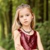 imageBriLove Alloy Crystal Teardrop Cluster Statement Necklace Clipon Earrings Tiara SetAmethyst Color GoldTone