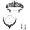 imageBriLove Alloy Crystal Teardrop Cluster Statement Necklace Clipon Earrings Tiara SetBlack BlackTone