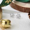 imageBriLove 925 Sterling Silver Post Sparkling Cubic Zirconia Christmas Snowflake Earrings for WomenShiny Winter Party Stud Snowflakes Earring for Xmas Festival Decor Holiday Party Jewelry Gift