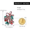 imageBriLove Christmas Brooch Pin for Women Shiny Rhinestone Cute Candy Crutch Santa Claus Jingle Bell Brooches Xmas Festival Decor Holiday Party Jewelry GiftJingle Bell Silver