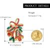 imageBriLove Christmas Brooch Pin for Women Shiny Rhinestone Cute Candy Crutch Santa Claus Jingle Bell Brooches Xmas Festival Decor Holiday Party Jewelry GiftJingle Bell Gold