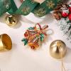 imageBriLove Christmas Brooch Pin for Women Shiny Rhinestone Cute Candy Crutch Santa Claus Jingle Bell Brooches Xmas Festival Decor Holiday Party Jewelry GiftJingle Bell Gold