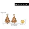 imageBriLove Christmas Earrings for Women Shiny Rhinestone Star Xmas Tree Drop Dangle Earring Festival Decor Holiday Party Jewelry GiftBrown GoldTone