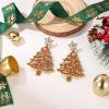 imageBriLove Christmas Earrings for Women Shiny Rhinestone Star Xmas Tree Drop Dangle Earring Festival Decor Holiday Party Jewelry GiftBrown GoldTone