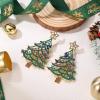imageBriLove Christmas Earrings for Women Shiny Rhinestone Star Xmas Tree Drop Dangle Earring Festival Decor Holiday Party Jewelry GiftEmerald Color GoldTone