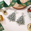 imageBriLove Christmas Earrings for Women Shiny Rhinestone Star Xmas Tree Drop Dangle Earring Festival Decor Holiday Party Jewelry GiftEmerald Color SilverTone