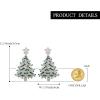 imageBriLove Christmas Earrings for Women Shiny Rhinestone Star Xmas Tree Drop Dangle Earring Festival Decor Holiday Party Jewelry GiftEmerald Color SilverTone