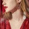 imageBriLove Christmas Earrings for Women Shiny Rhinestone Star Xmas Tree Drop Dangle Earring Festival Decor Holiday Party Jewelry GiftRuby Color GoldTone