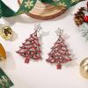 imageBriLove Christmas Earrings for Women Shiny Rhinestone Star Xmas Tree Drop Dangle Earring Festival Decor Holiday Party Jewelry GiftRuby Color SilverTone