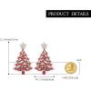 imageBriLove Christmas Earrings for Women Shiny Rhinestone Star Xmas Tree Drop Dangle Earring Festival Decor Holiday Party Jewelry GiftRuby Color SilverTone