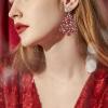 imageBriLove Christmas Earrings for Women Shiny Rhinestone Star Xmas Tree Drop Dangle Earring Festival Decor Holiday Party Jewelry GiftRuby Color SilverTone