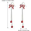 imageBriLove Christmas Earrings for Women Sparkling Crystal Red Santa Claus Hat Snowflake Stockings Deer Bow Tie Drop Dangle Earring for Holiday PartyBow Tie
