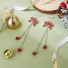 imageBriLove Christmas Earrings for Women Sparkling Crystal Red Santa Claus Hat Snowflake Stockings Deer Bow Tie Drop Dangle Earring for Holiday PartyBow Tie